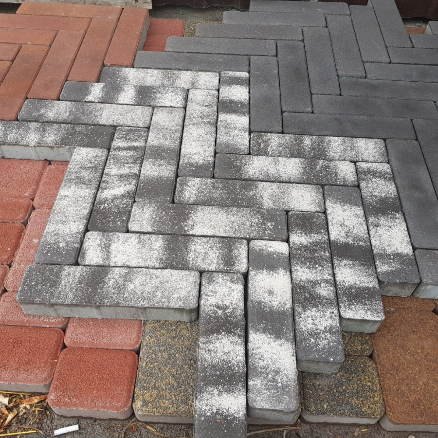 Вибропрессованная тротуарная плитка SteinHOF Паркет Черно-белый