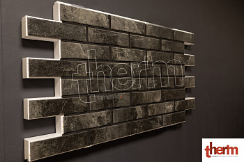 Фасадная клинкерная термопанель THERM ceramic - темно-серая