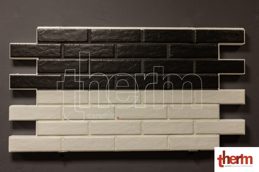 Фасадная клинкерная термопанель THERM ceramic - Черная/белая