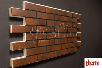 Фасадная клинкерная термопанель THERM ceramic - chery gladka/rustico